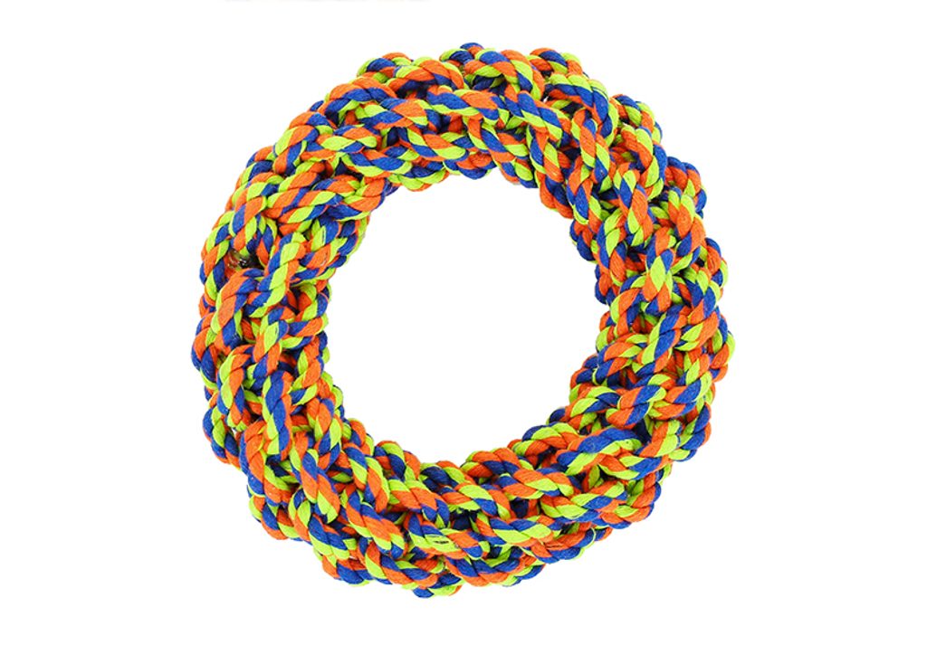 Reedog přetahovadlo kruh žlutý, pletená hračka, 19 cm