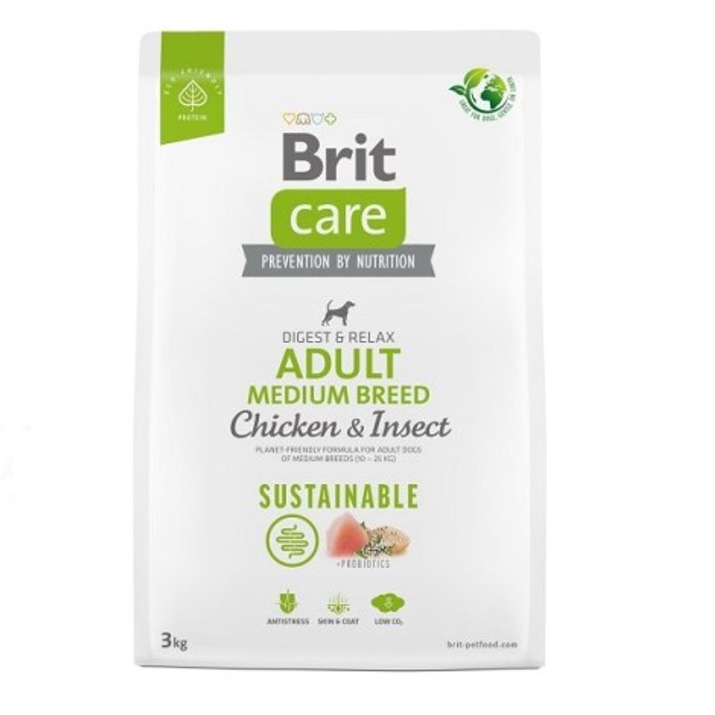 Brit Care Dog Sustainable Adult Medium Breed Chicken & Insect 3 kg