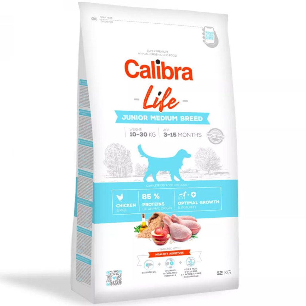 Calibra Dog Life Junior Medium Breed Chicken 12 kg