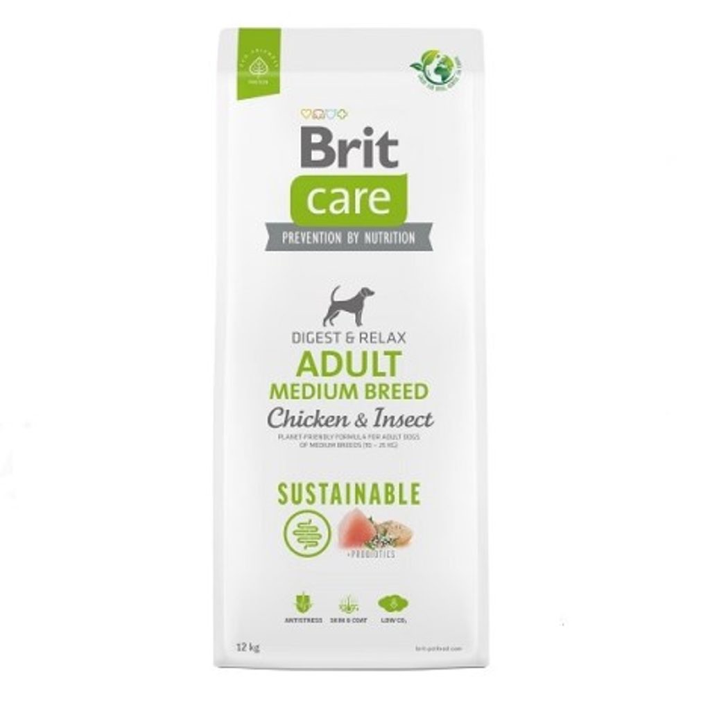 Brit Care Dog Sustainable Adult Medium Breed Chicken & Insect 12 kg