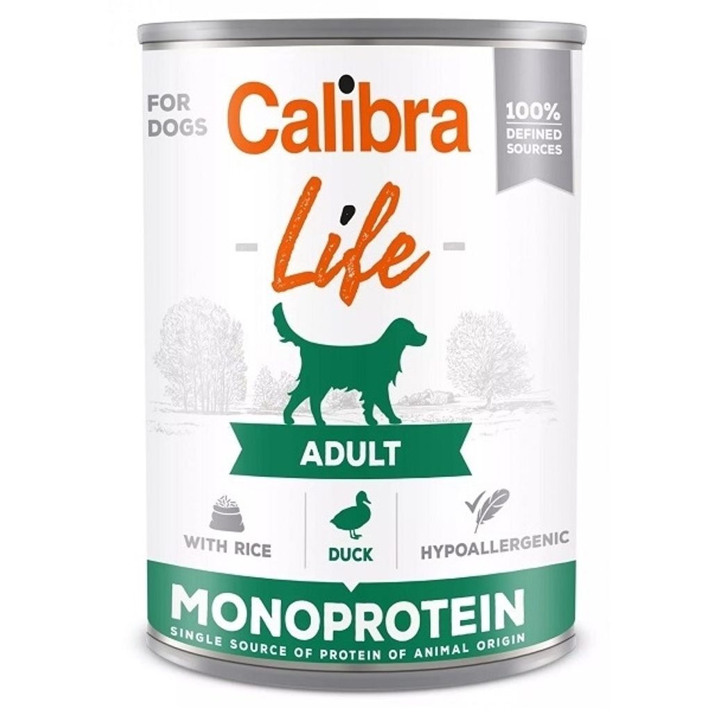 Calibra Dog Life konzerva Adult Duck with Rice 400 g