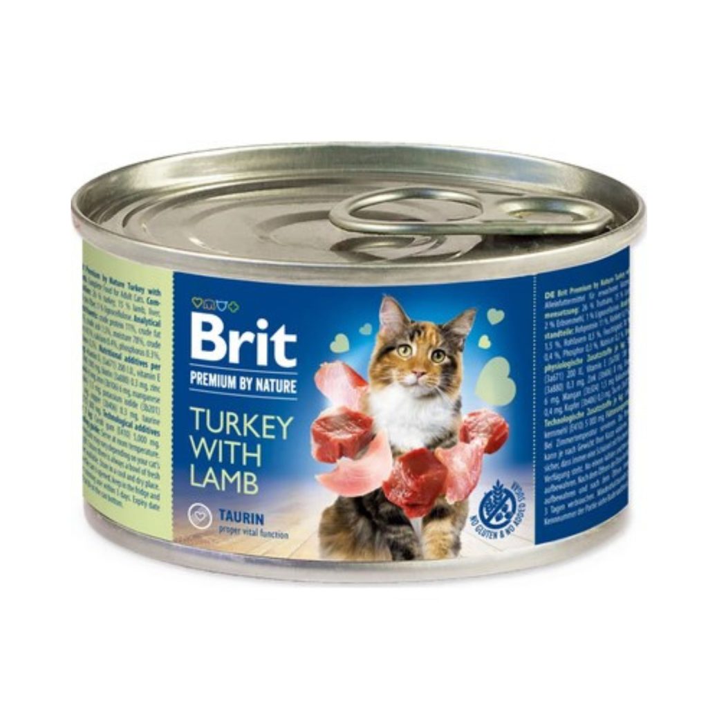 Brit Premium Cat by Nature konzerva Turkey & Lamb 200 g